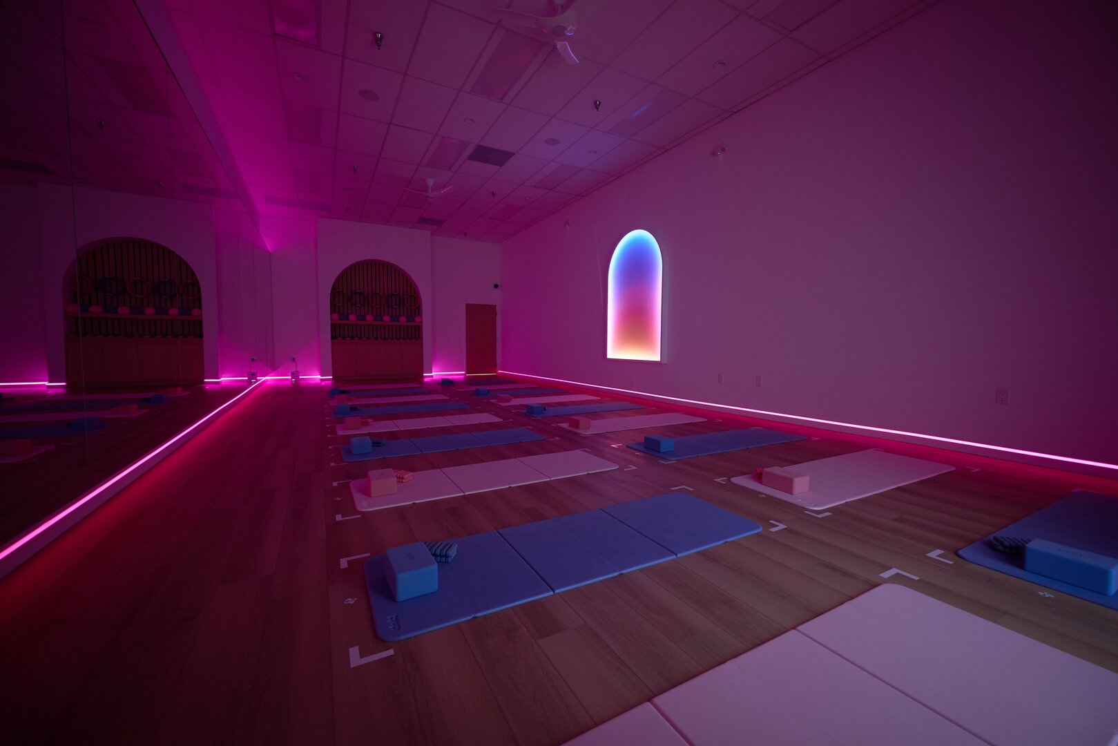 Studio with pink infrared lighting